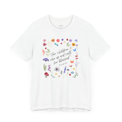 Blessed Mother Flower Collage T-Shirt