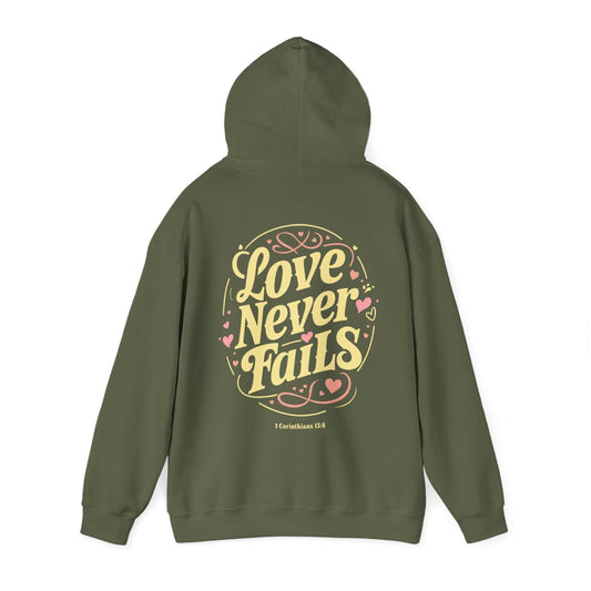 Love Never Fails Vintage Hoodie
