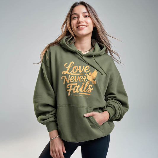 Love Never Fails Vintage Hoodie